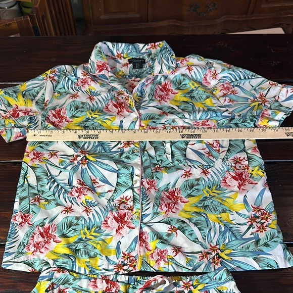 Cynthia Rowley Tropical Floral Pajama Set - Pink, Green, Yellow - Picture 3 of 16